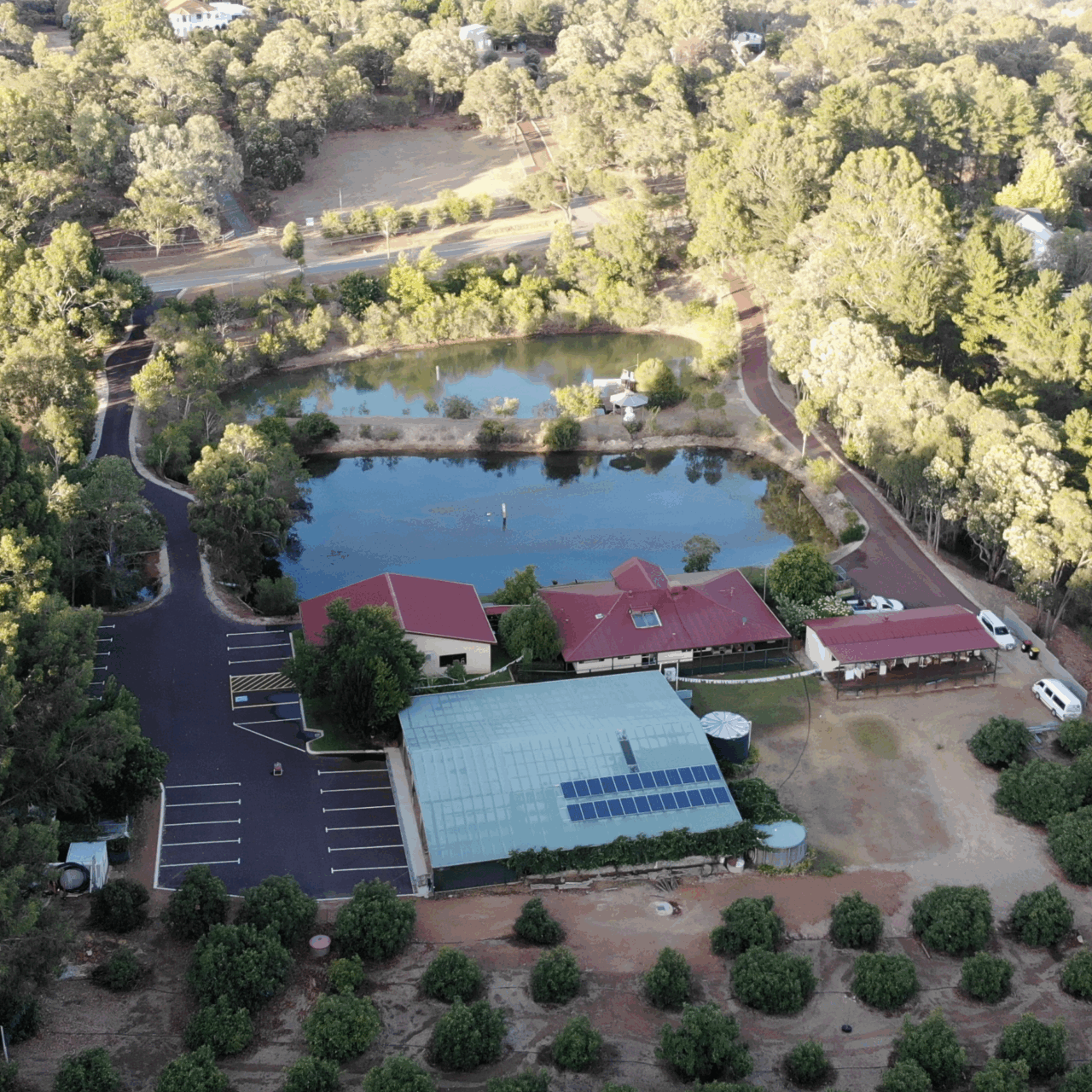 Restful Waters overhead drone shot