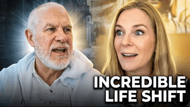 Spiritual teacher Vishrant in conversation with Carolyn Cooper — YouTube thumbnail titled "Incredible Life Shift" about awakening and transformation.